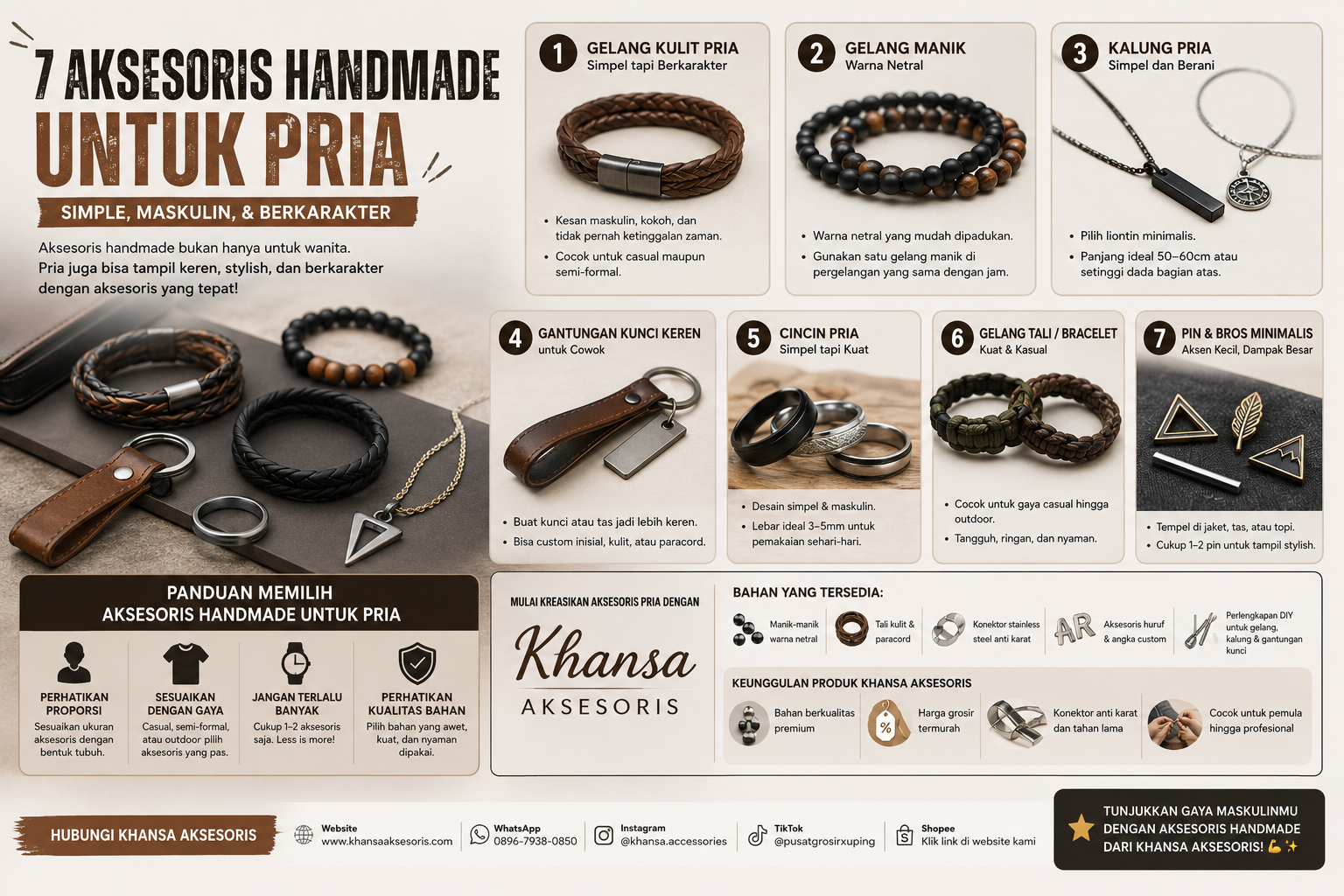 Panduan Memilih Aksesoris Buatan Tangan yang Maskulin dan Stylish